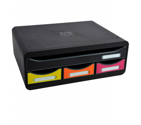 Cassettiera Toolbox - 27 x 35,5 x 13,5 cm - 4 cassetti - nero-arlecchino - Exacompta - 319798D - 9002493424173 - DMwebShop