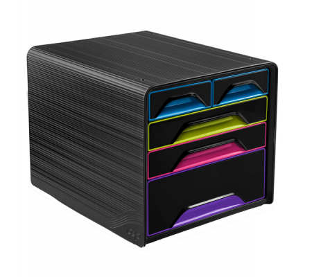 Cassettiera Smoove - 36 x 28,8 x 27 cm - 5 cassetti misti - nero-multicolore - Cep - 1072130411 - 3462159011196 - DMwebShop