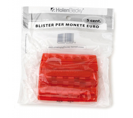 Portamonete - PVC - 5 cent - rosso - blister 20 pezzi - Holenbecky - 8002/20 - 8028422680022 - DMwebShop