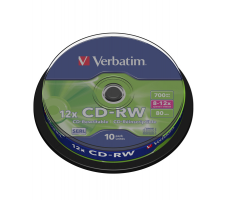 Scatola 10 CD-RW DataLife Plus - 8X-10X - serigrafato - 700MB - Verbatim - 43480 - 023942434801 - DMwebShop