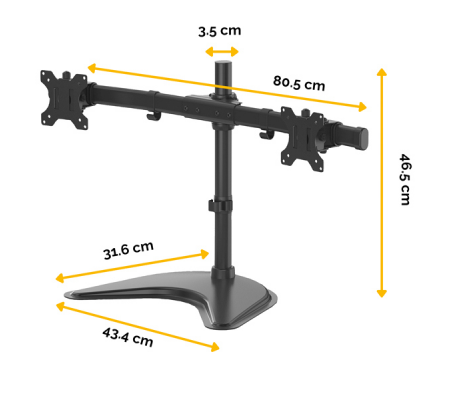 Braccio porta monitor Doppio Freestanding - Fellowes - 8043701 - 043859728008 - DMwebShop