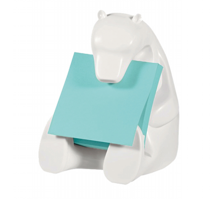 Dispenser orso bianco + ricarica Post it Super Sticky Z Notes - azzurro - 76 x 76 mm - 90 fogli - Post-it 7100137125 - 7100285519 - 8887862041899 - DMwebShop