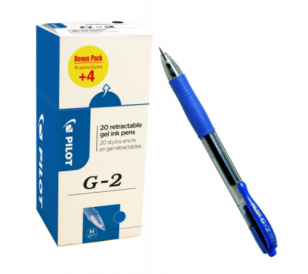 Roller gel a scatto G 2 - punta 0,7 mm - blu - scatola 16 + 4 pezzi - Pilot - 000018 - 3131910516477 - DMwebShop