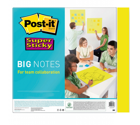 Blocco di fogli Super Sticky Big Notes - 279 x 279 mm - giallo neon - 30 fogli - Post-it - 7100135782 - 076308931971 - DMwebShop