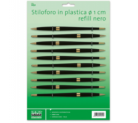 Penna ricambio con refill - Ø 10 mm - nero - conf. 10 pezzi - Lebez - 1052 - 8007509010525 - DMwebShop