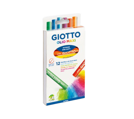 Pastelli a olio - lunghezza 70 mm - Ø 11 mm - colori assortiti - conf. 12 pezzi - Giotto - F293400 - 8000825048500 - DMwebShop