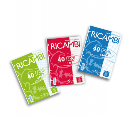 Ricambi forati Quaxima - A5 - 1 rigo - 80 gr - 40 fogli - Pigna - 00629041R - 8005235204522 - DMwebShop