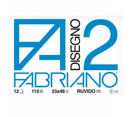 Blocco F2 - 33 x 48 cm - 12 fogli - 110 gr - ruvido - collato - Fabriano - 06000534 - 8001348161646 - DMwebShop