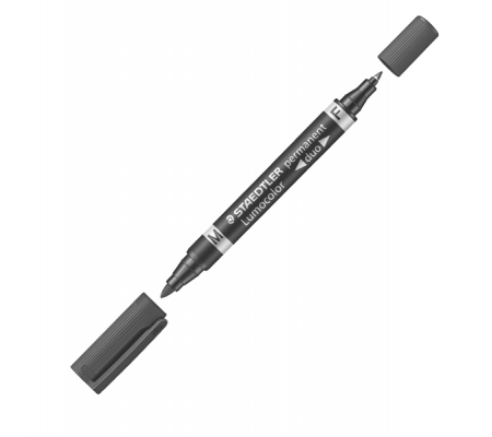 Pennarello Lumocolor Permanent Duo 348 punta feltro - punta 0,6 mm e 1,5 mm - nero - Staedtler - 348-9 - 4007817348031 - DMwebShop