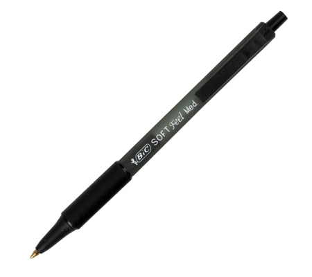 Penne a sfera a scatto Soft Feel - punta 1 mm - nero - conf. 12 pezzi - Bic - 837397 - 070330914360 - DMwebShop