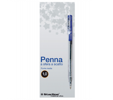 Penna a sfera a scatto - punta 1 mm - blu - conf. 20 pezzi - Starline - 5604 - 8025133018403 - DMwebShop