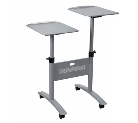 Carrello Twin - per proiettori multimediali - 2 ripiani - con ruote - 86 x 60 x 120 cm - grigio - Nobo - 1900791 - 5028252103237 - DMwebShop