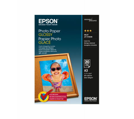 Carta Fotografica Photo Paper Glossy - A3 - 20 Fogli - Epson - C13S042536 - 8715946529219 - DMwebShop