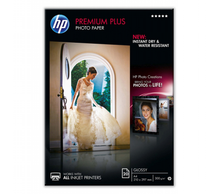 Carta fotografica Premium Plus lucida - A4 - 210 x 297 mm - conf. da 20 Fogli - Hp - CR672A - 886111138876 - DMwebShop