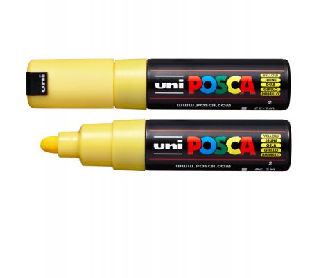 Marcatore a base d'acqua Uni Posca PC7M - punta tonda large - 4,5 - 5,5 mm - giallo - Uni Mitsubishi - M PC7M G - 4902778228265 - DMwebShop