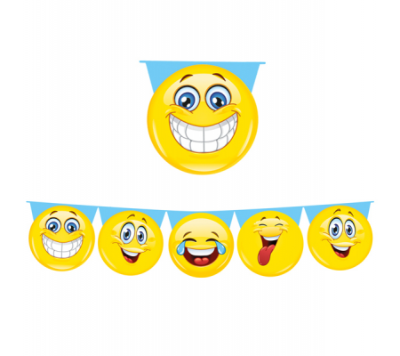 Festone sagomato - emoticons - 6 mt - Big Party - 60684. - 8020834606843 - DMwebShop