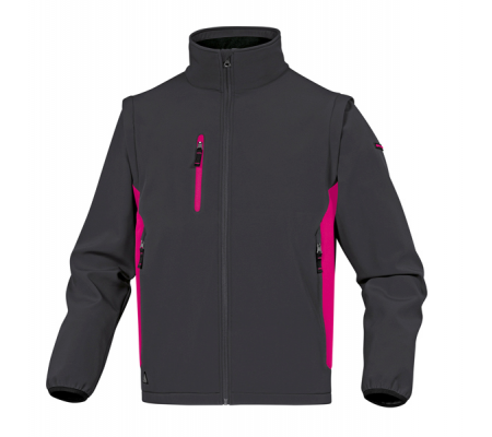 Giacca Softshell MySen 2 - tessuto Softshell-poliestere-elastan - taglia M - grigio-fucsia - Deltaplus - MYSE2GFTM - 3295249222291 - DMwebShop