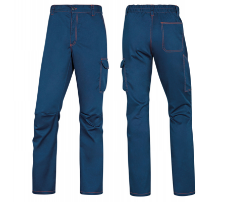 Pantalone da lavoro Panostrpa - sargia-poliestere-cotone-elastan - taglia XXL - blu-arancio - Deltaplus - PANOSTRPAMOXX - 3295249230081 - DMwebShop