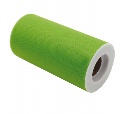 Tulle - verde - in rotolo da 12,5 cm x 25 mt - Big Party - 85067. - 8020834850673 - DMwebShop