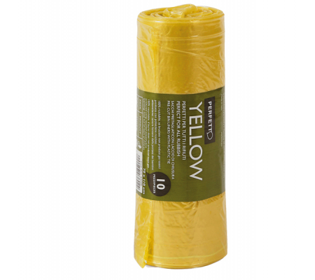 Sacchi rifiuti Classic - 70 x 110 cm - 120 lt - 20 micron - giallo - conf. 10 pezzi - Perfetto - 0360B - 8000957036024 - DMwebShop