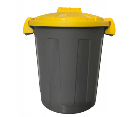 Contenitore portarifiuti Dusty - Ø 36 cm - altezza 45 cm - 25 lt - coperchio giallo - Mobil Plastic - 105/25-GIA - 8004331105269 - DMwebShop