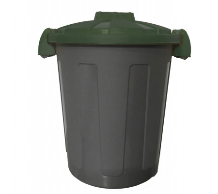 Contenitore portarifiuti Dusty - Ø 36 cm - altezza 45 cm - 25 lt - coperchio verde - Mobil Plastic - 105/25-VES - 8004331105283 - DMwebShop