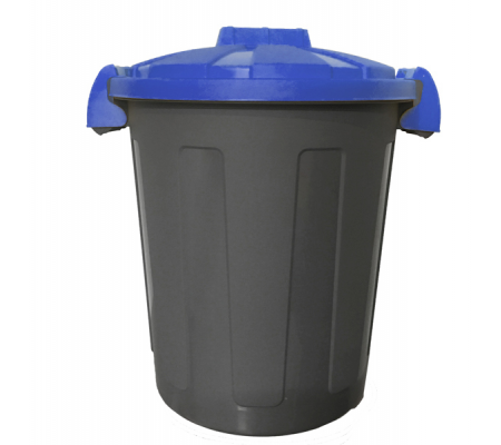 Contenitore portarifiuti Dusty - Ø 36 cm - altezza 45 cm - 25 lt - coperchio blu - Mobil Plastic - 105/25-BLB - 8004331105252 - DMwebShop