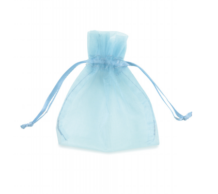 Sacchetti bomboniera Milly - 8,5 x 10 cm - organza celeste - conf. 20 pezzi - PNP - UL550DLL02VCE - 8013170304788 - DMwebShop