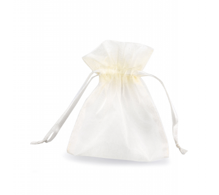 Sacchetti bomboniera Milly - 8,5 x 10 cm - organza avorio - conf. 20 pezzi - PNP - UL550DLL02VAV - 8013170366243 - DMwebShop