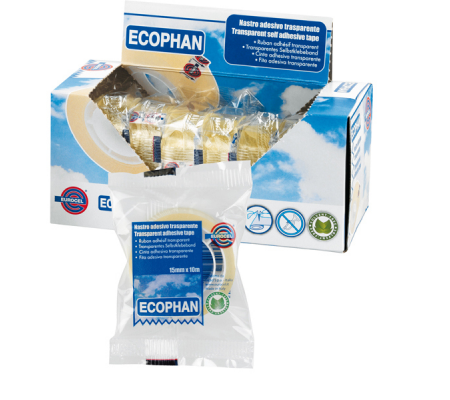 Nastro adesivo Ecophan - 15 mm x 10 mt - in caramella - trasparente - Eurocel - 001416147 - 8001814341374 - DMwebShop