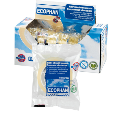 Nastro adesivo Ecophan - 19 mm x 10 mt - in caramella - trasparente - Eurocel - 001416197 - 8001814341978 - DMwebShop