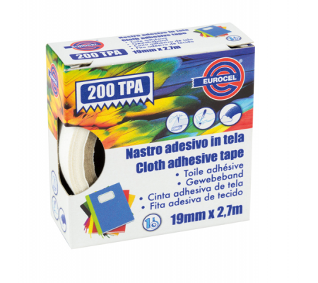 Nastro adesivo telato TPA 200 - 19 mm x 2,7 mt - rosso - Eurocel - 016214194 - 8001814001988 - DMwebShop