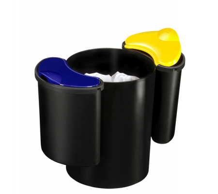 Cestino raccolta differenziata 516 - altezza 33,7 cm - Ø 26 cm - nero-giallo-blu - Cep - 1005160011 - 3462155160003 - DMwebShop