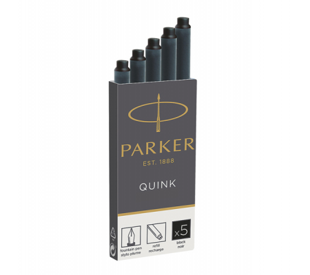 Cartucce quink permanente - nero - Paker - scatola 5 pezzi - Parker - 1950382. - 3501179503820 - DMwebShop