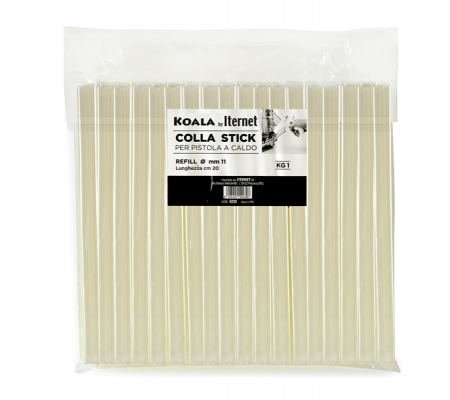 Colla termofusibile in stick - lunghezza 20 cm - Ø 11 mm - sacchetto da 1 kg - Koala - 4230 - 8028422542306 - DMwebShop