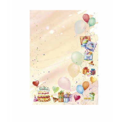 Carta con stampa 'party' - A4 - 90 gr - conf. 20 fogli - Decadry - T036770 - 5413493187410 - DMwebShop