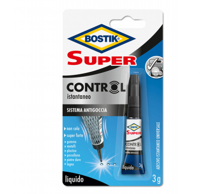 Colla istantanea universale Super Control - 3 gr - trasparente - Bostik - D2737 - 8023779652005 - DMwebShop