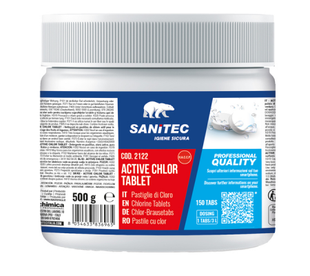 Cloro attivo concentrato - Tablet 500 gr - Sanitec - 2122 - 8054633838006 - DMwebShop