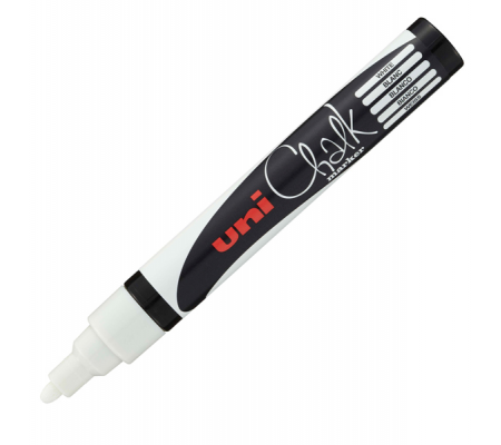 Marcatore a gesso liquido Uni Chalk Marker - punta tonda - 1,8 - 2,5 mm - bianco - Uni Mitsubishi - M PWE5M BI - 4902778140017 - DMwebShop