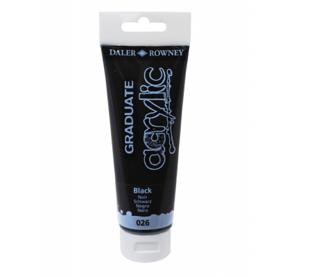 Colore acrilico fine Graduate - 120 ml - nero - Daler Rowney - D123120026 - 5011386020471 - DMwebShop