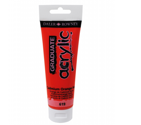 Colore acrilico fine Graduate - 120 ml - arancio cadmio scuro - Daler Rowney - D123120619 - 15011386062645 - DMwebShop