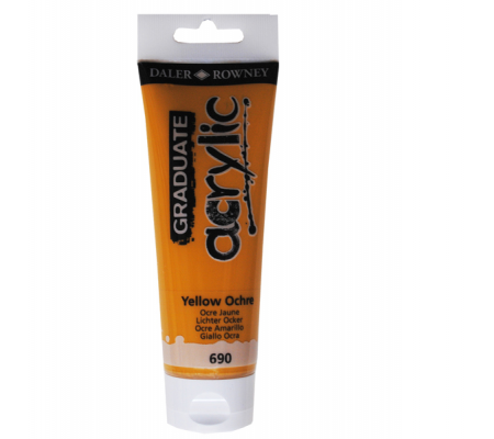 Colore acrilico fine Graduate - 120 ml - giallo ocra - Daler Rowney - D123120690 - 5011386020648 - DMwebShop