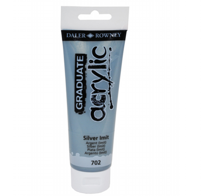 Colore acrilico fine Graduate - 120 ml - argento imitazione - Daler Rowney - D123120702 - 5011386020662 - DMwebShop