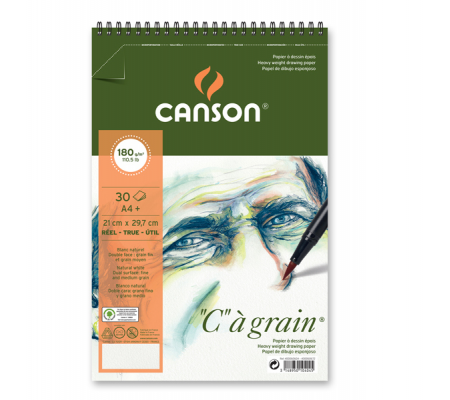 Album spiralato lato corto 'C' a' grain - A4+ - 180 gr - 30 fogli - Canson - 400060604 - 3148950104045 - DMwebShop