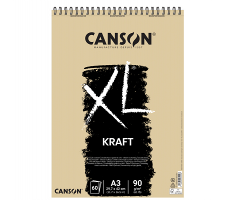 Album spiralato lato corto XL kraft - A3 - 90 gr - 60 fogli - conf. 5 pezzi - Canson - 400039142 - 3148950074928 - DMwebShop