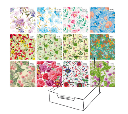 Carta regalo - raso - Fiori - 70 x 100 cm - scatola 100 fogli - Rex Sadoch - R4403GEN - 8006715132106 - DMwebShop