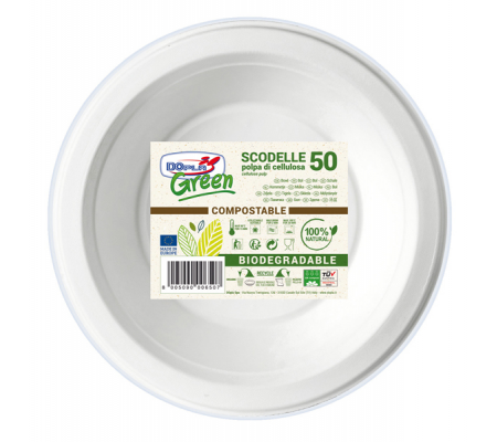 Scodelle biodegradabili - Ø 175 mm - Green - conf. 50 pezzi - Dopla - 8005090006507 - DMwebShop