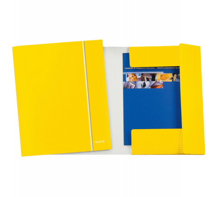 Cartella con elastico WOW - cartoncino plastificato - 3 lembi - 25 x 35 cm - giallo - conf. 5 pezzi - Leitz - 39830016 - 4002432120659 - DMwebShop