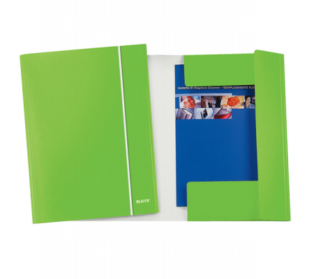 Cartella con elastico WOW - cartoncino plastificato - 3 lembi - 25 x 35 cm - verde lime - Leitz - 39830054 - 4002432601660 - DMwebShop