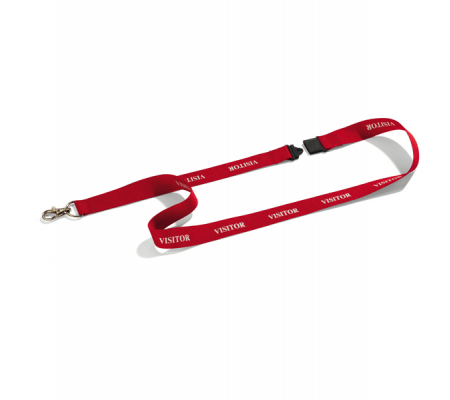 Cordoncini portabadge stampa visitor rosso - 44 cm - conf. 10 pezzi - Durable - 8238-03 - 4005546992549 - DMwebShop